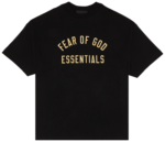 Czarna Koszulka Fear of God Logo Yellow