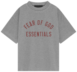 Szara Koszulka Fear of God Red Logo