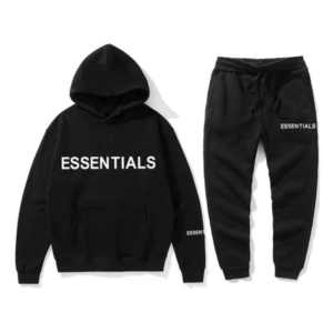 Czarne Dresy Bawełniane Essentials
