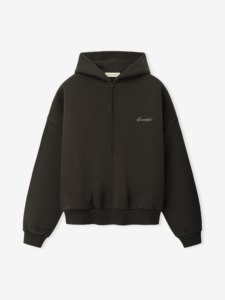 Essentials Signature Ink Black Half Zip Hoodie