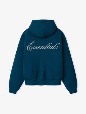  Essentials Signature Half Zip Blue Hoodie